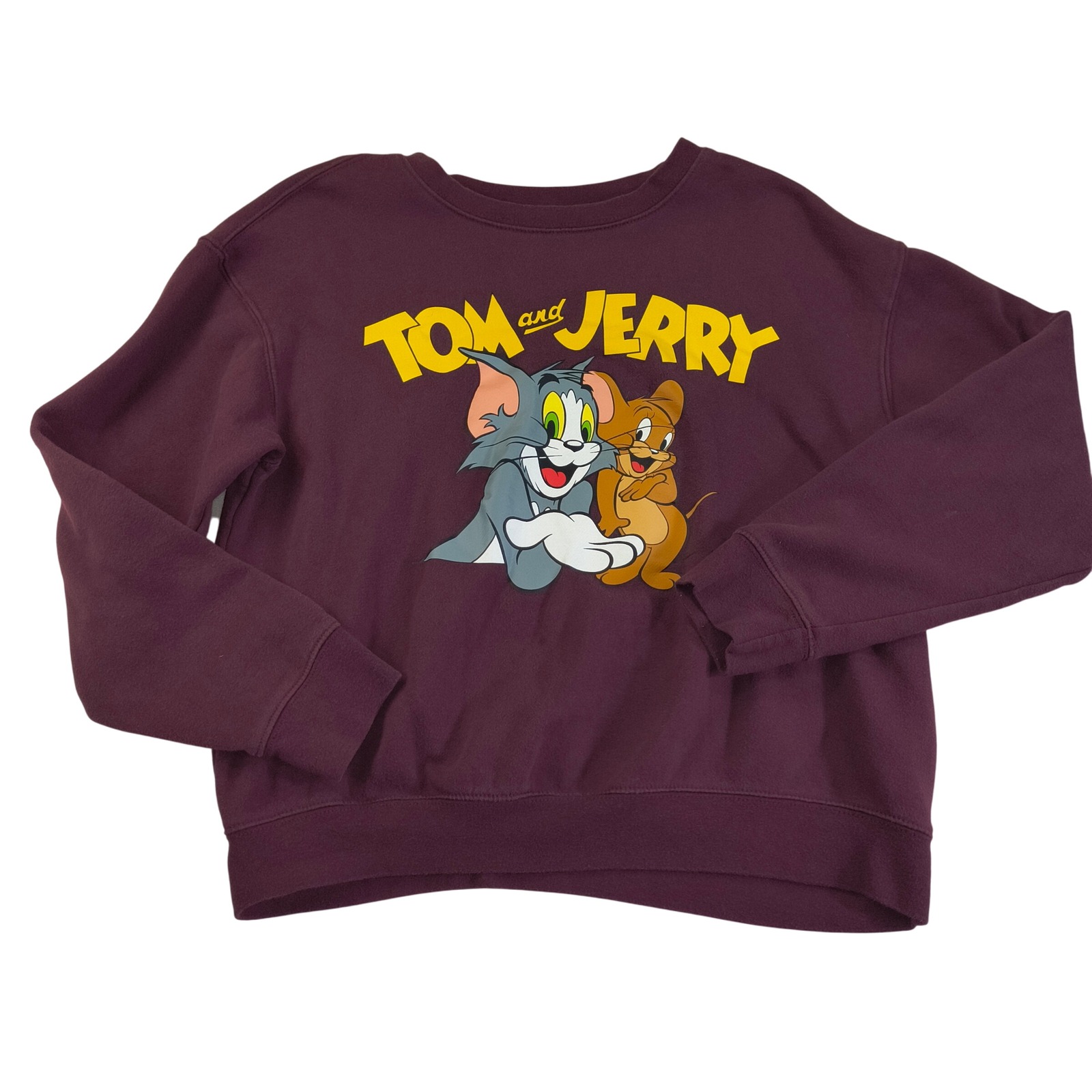 Tom And Jerry Sweatshirt Retro Cartoon Graphic Crewneck Pullover Size Medium